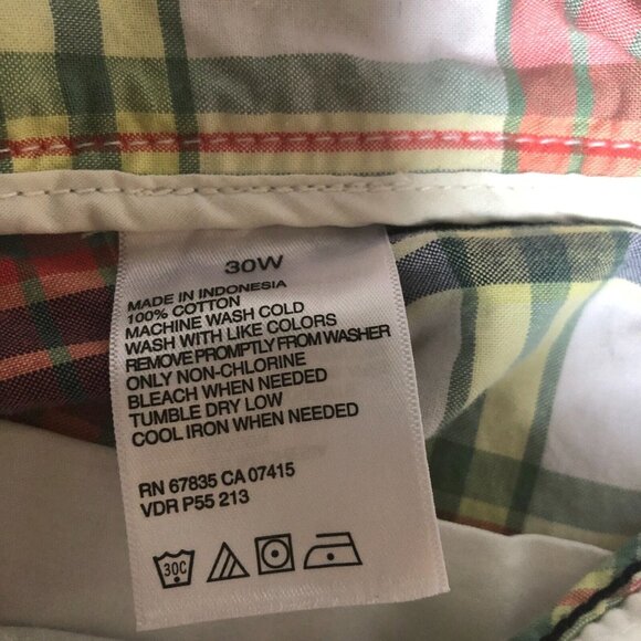 Nautica Jeans Co Shorts Mens 30 Waist Plaid Flat Front Pockets Bermuda Golf Vaca - Picture 4 of 7